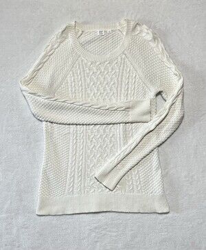 Gap Sweater Womens Small Ivory Cable Knit Long Sleeve Round Neck Casual